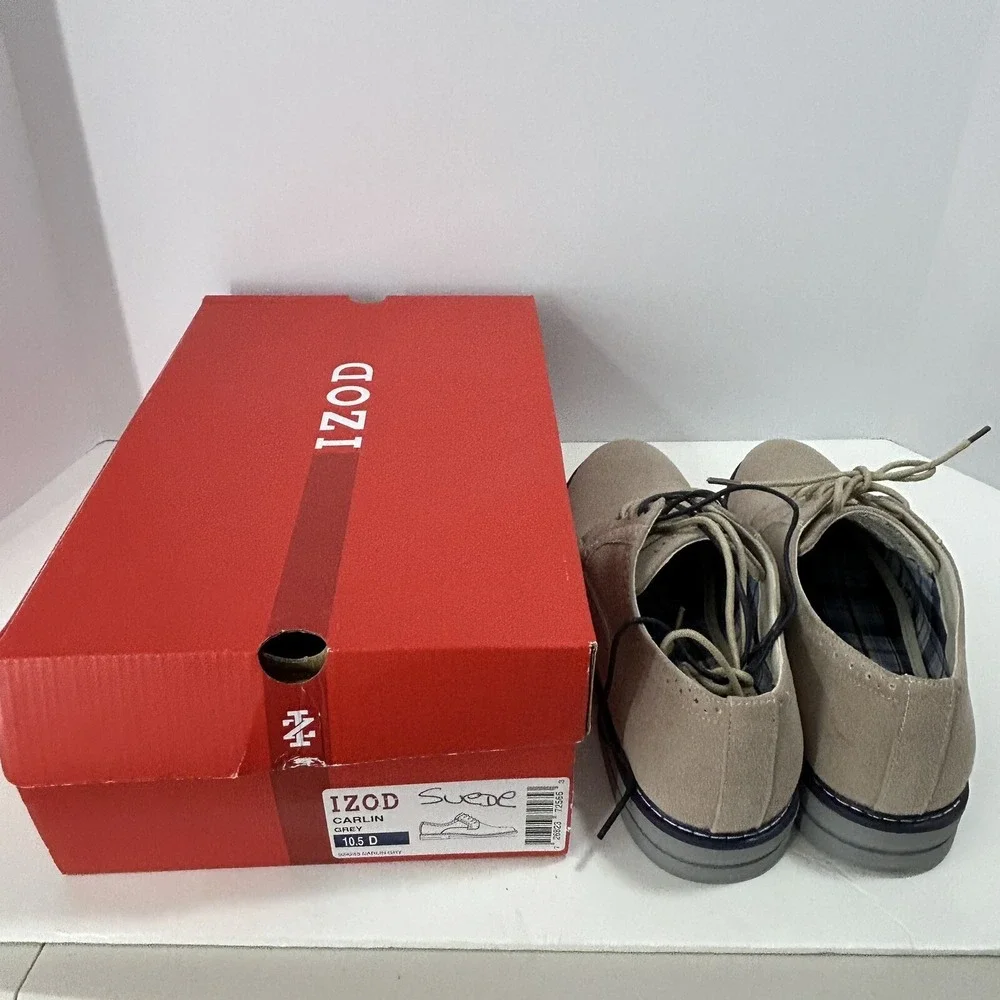 Izod Shoes Men Size 10.5 D Suede Gray Carlin New in the Box